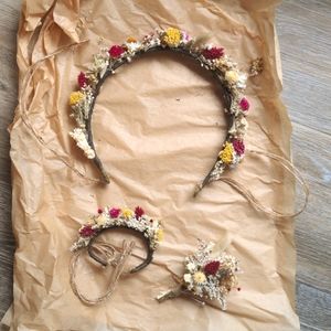 Dried Flower Crown/Wristlet/Boutinniere